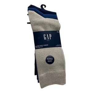 Gap Mens Super Soft Dress Crew‎ Socks 3 Pairs Shoe Size 6-12